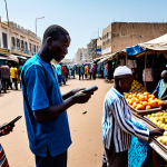 세네갈에서 암호화폐 거래 가능 여부 - Digital Transactions in Dakar**

"A bustling marketplace in Dakar, Senegal, with vendors using mobil...
