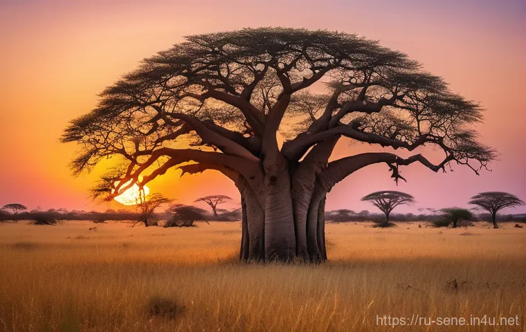 세네갈에서 명상과 힐링 여행 - Senegalese Baobab Dawn Serenity**

A breathtaking, wide-angle landscape shot of a vast Senegalese sa...